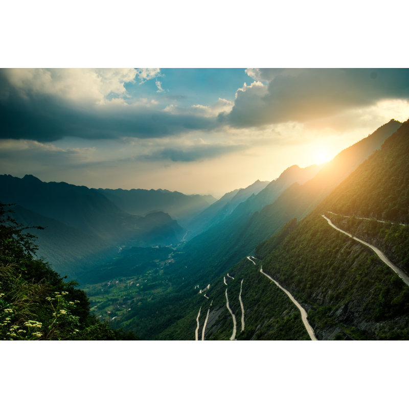 Curve Road In Mountains by Xijian - No Frame Print on Canvas, 61cm H x 91cm W