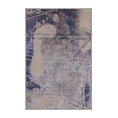 Tapis bleu/beige