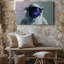 Toile, "Casque d'astronaute partiellement éclaté avec visière", art mural hypnotique, scène cosmique remplie de galaxies tourbillonnantes-764070673