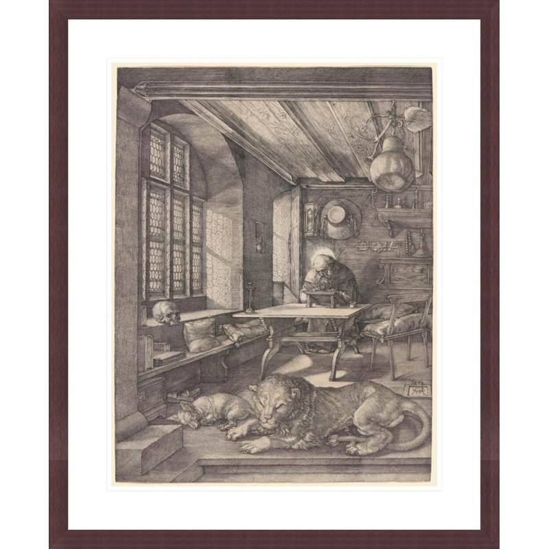 «St. Jerome in His Study» par Albrecht Dürer, impression giclée encadrée, H 28,62 po x l 23,5 po