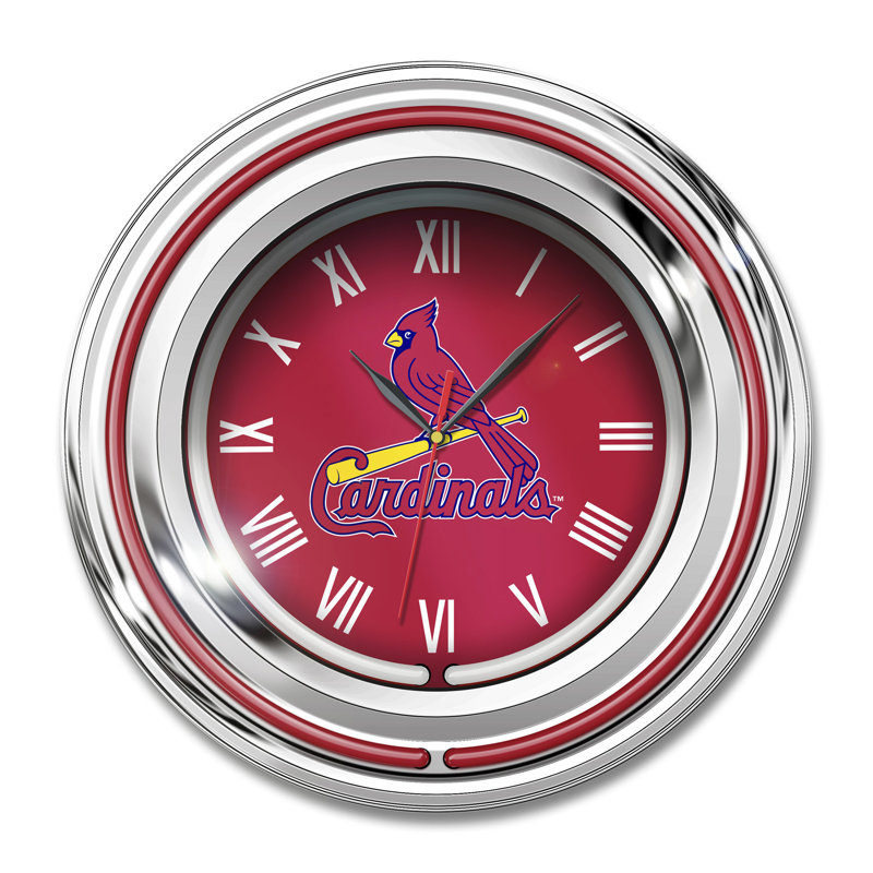 MLB St. Louis Cardinals 15" Neon Clock, Red, MLB St. Louis Cardinals