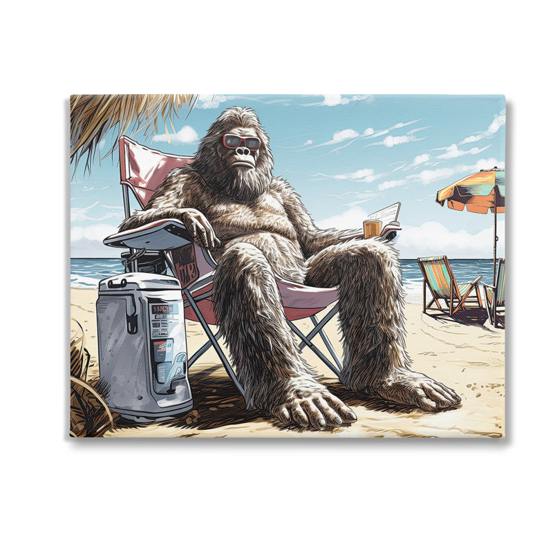 «Hairy Monster On Beach» par Jim Baldwin sur, H 24 po x l 30 po