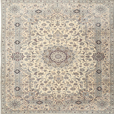 Tapis gris/crème traditionnel