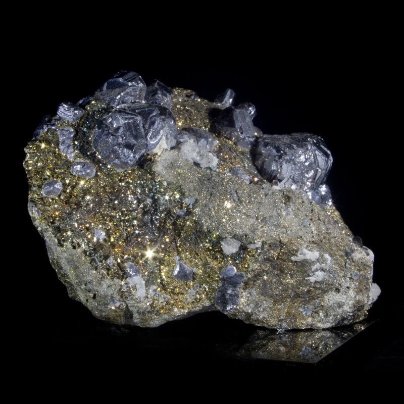 Galena on Pyrite - Mine Naica, Mexique