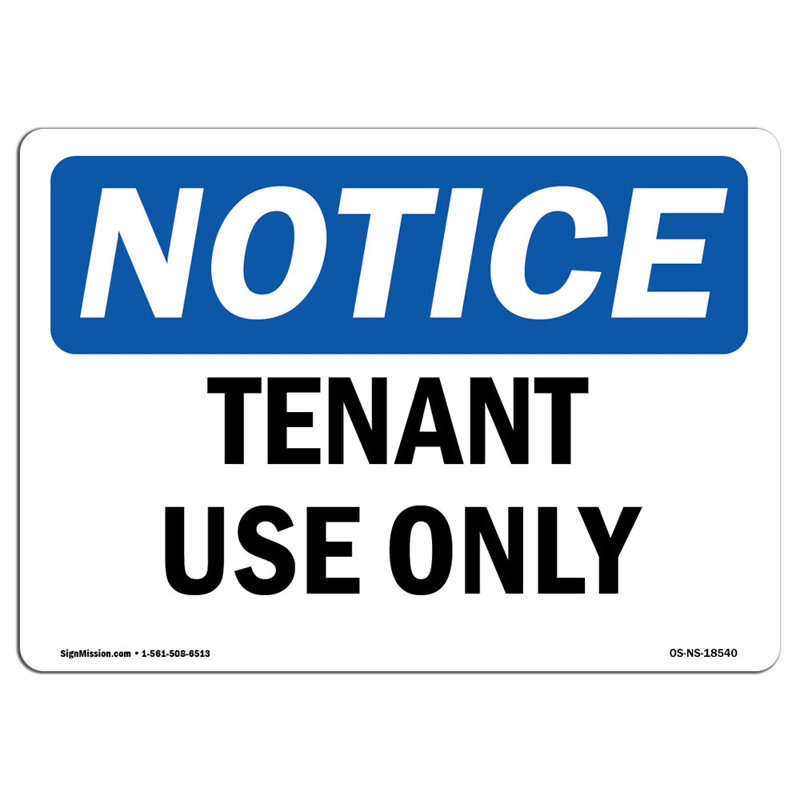 Enseigne de locataires seulement, H 12 po x l 18 po x P 0,1 po