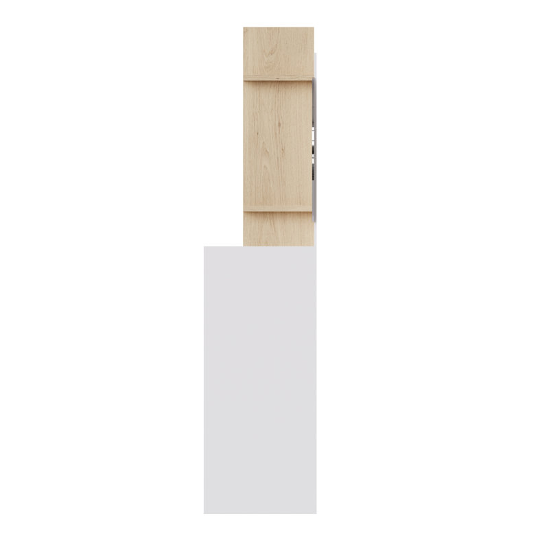 Dressing Table with Mirror, White/Oak