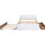 Cadre de lit double moderne avec lit gigogne simple et 2 tiroirs au fini blanc brillant. Construire. Esthétique contemporaine. Fonction d'espace. Chêne très lustré avec rangement simple-1653602609