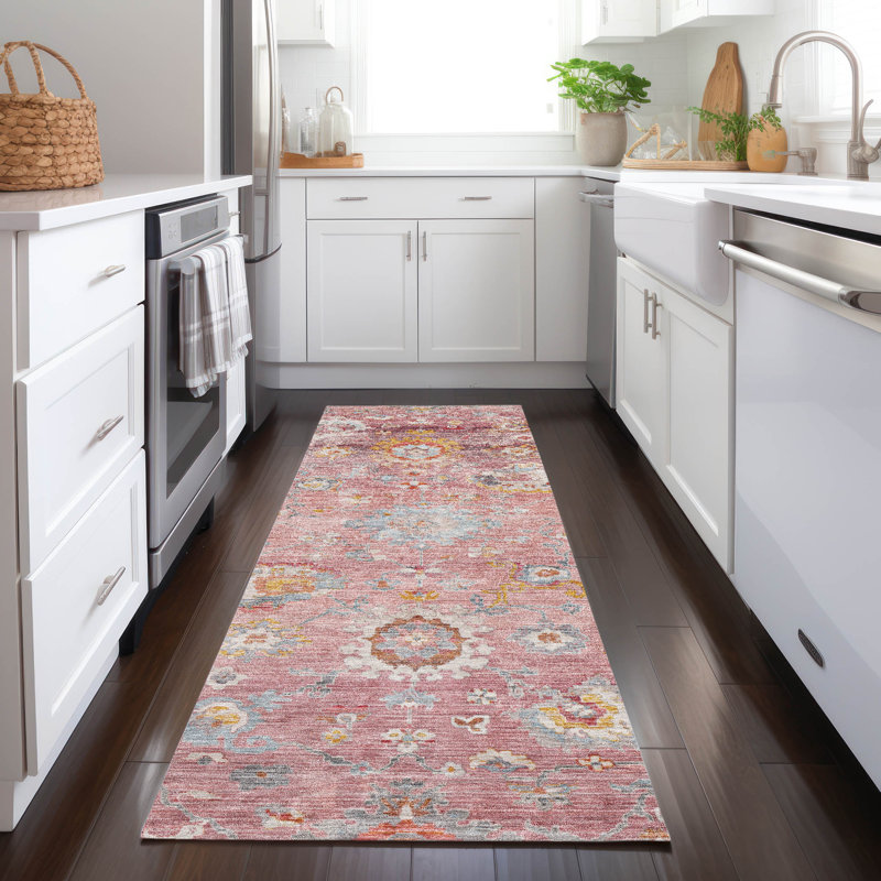 Tapis intérieur / extérieur rose Sofia , 2'3" x 7'6"