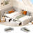 Upholstered Twin Daybed with Storage Drawers