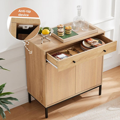 Buffet cannelé avec rangement Flute Farmhouse