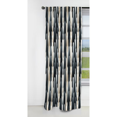 Nordic Contrast Ii - Stripped Curtain - Velvet Blackout Striped Curtain - 1 Panels