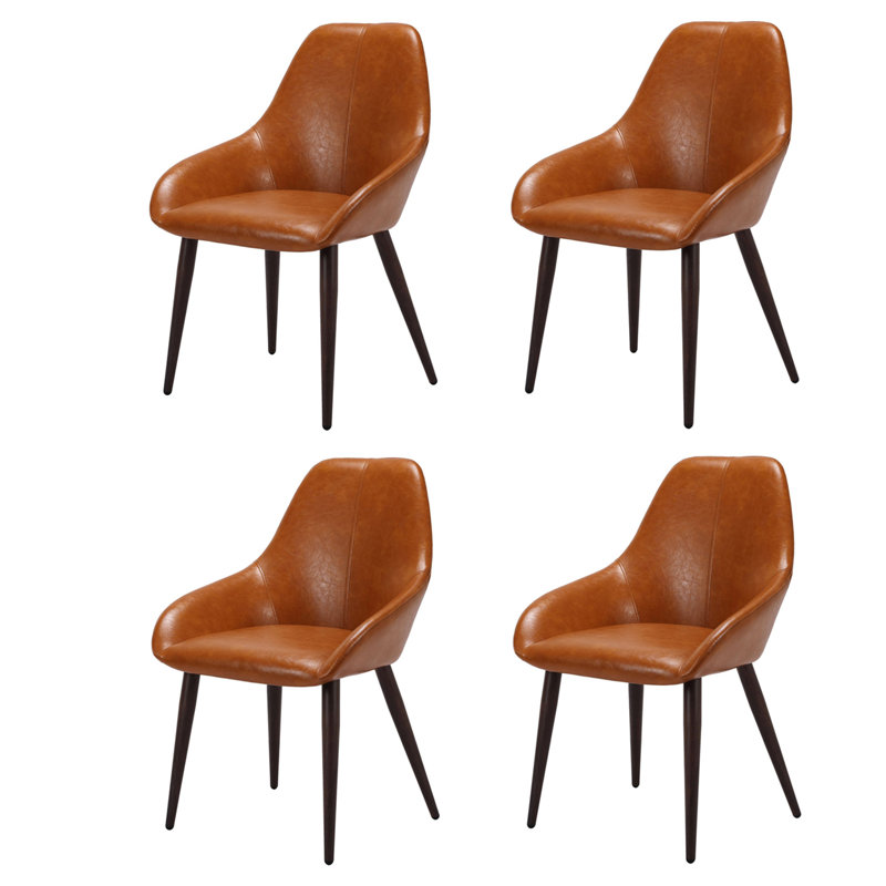 Ensemble de 4 chaises de salle à manger contemporaines Rval, Marron