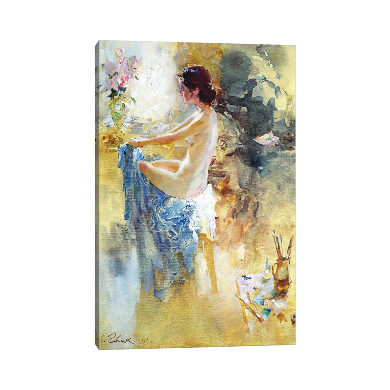 Nude Model In The Artist Studio by Igor Zhuk - Wrapped Canvas Painting, 20.32 cm H x 30.48 cm W