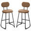 Ensemble de 2 tabourets de bar, tabourets de bar à hauteur de comptoir, tabourets de cuisine rembourrés, chaises de îlot de cuisine avec siège rembourré ovale rembourré en polyuréthane avec dossier, chaises de bar pour la cuisine, la salle à manger, le bar, le café-1928658281