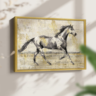 Golden Stallion I -Framed Print - Restickable