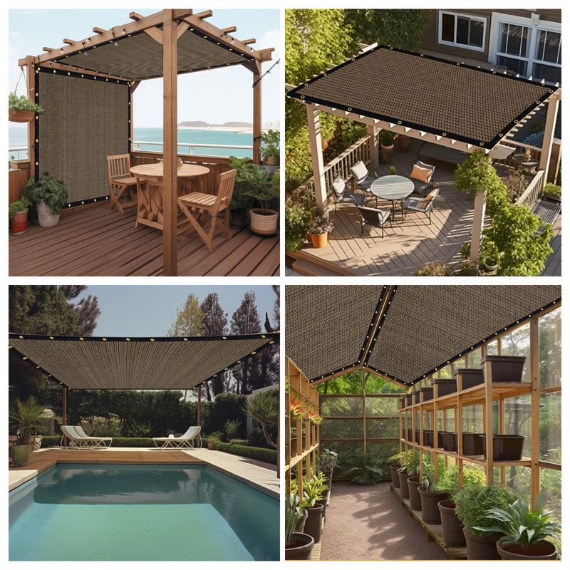 Abat-jour de pergola Artpuch, Brun, H 192 po x l 84 po x P 0,1 po