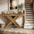 Farmhouse 55" Console Table, Wood Entryway Table with X-Shaped Legs