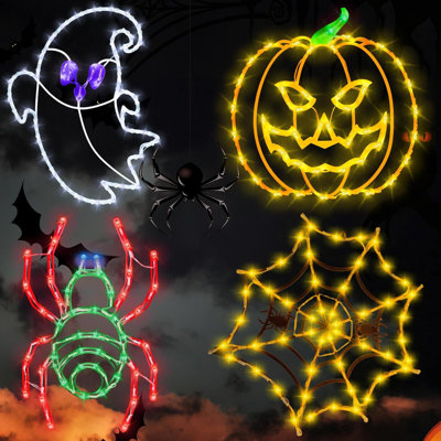 Décorations d'Halloween - Silhouette lumineuse de fenêtre de 40 cm