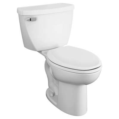 Toilette allongée deux pièces à hauteur confort American Standard, chasse d'eau, blanc