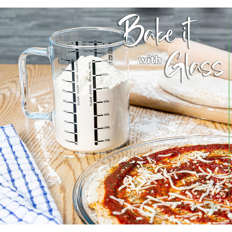 32 Oz Borosilicate Glass Measuring Cup - No-Drip Spout for Liquids