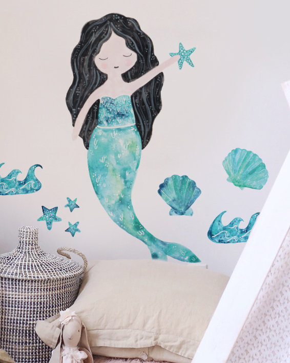 Petit autocollant et film pour fenêtre mermaids