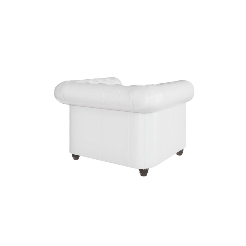  Chesterfield Armchair, White