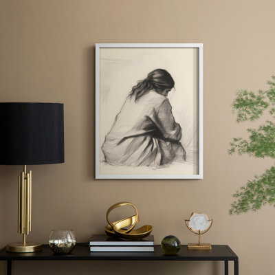 Vintage Portrait Print I Framed Print - Solid Wood