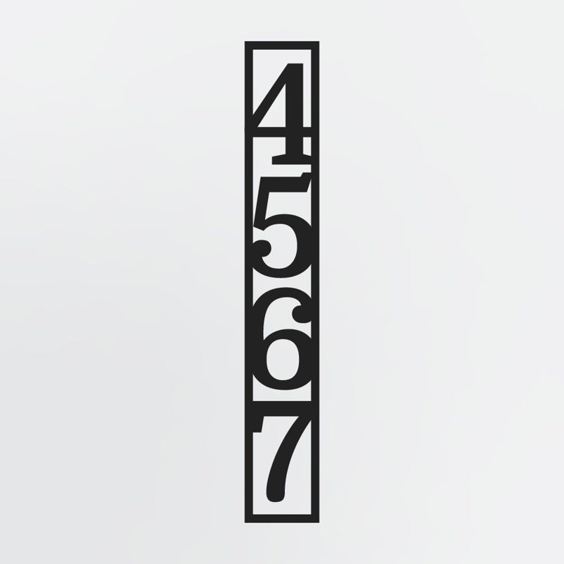 Numéro de maison vertical, plaque d'adresse personnalisée encadrée, plaque métallique personnalisée, 1 numéro, Oui