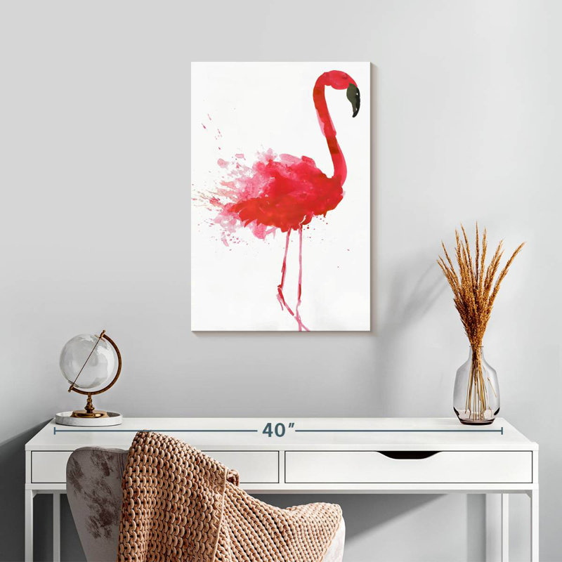 Joli flamant rose Brampt, H 24 po x l 16 po