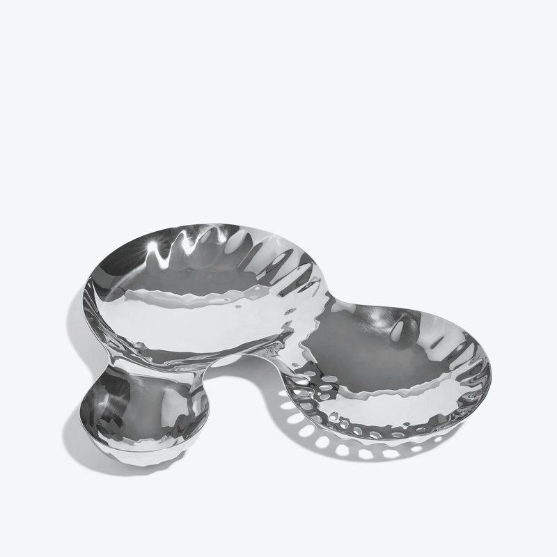 Cell Bowl, Black, Silver Stainless Steel