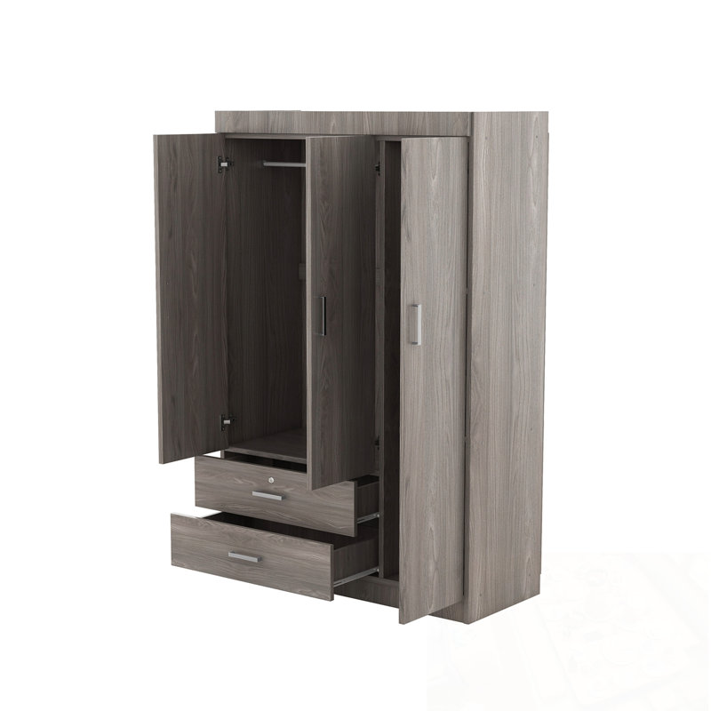 Zadok 3 portes avec 2 tiroirs, Gris