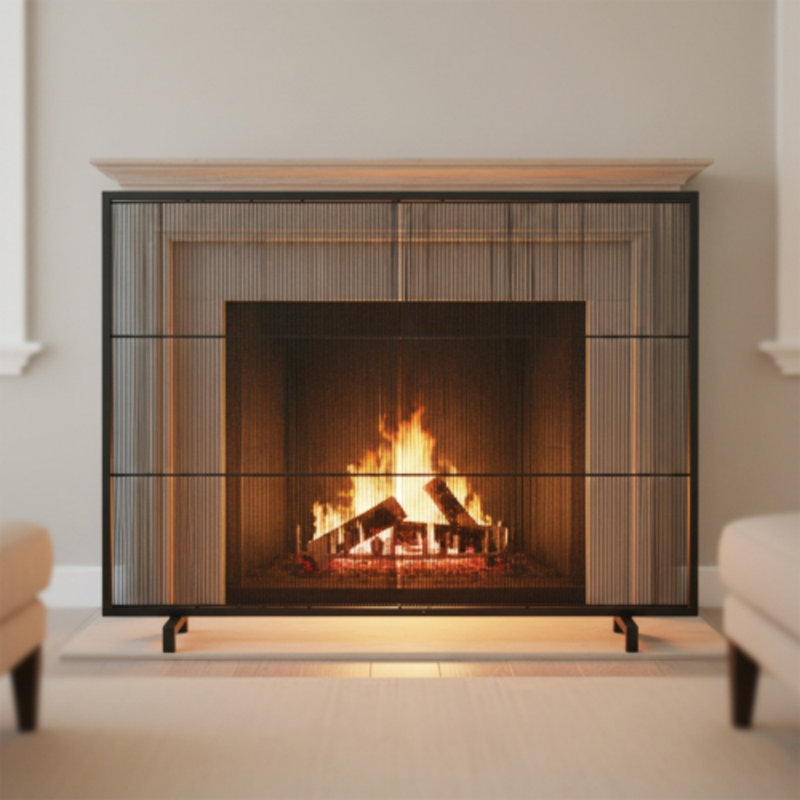 Fireplace Screen, Matte Black