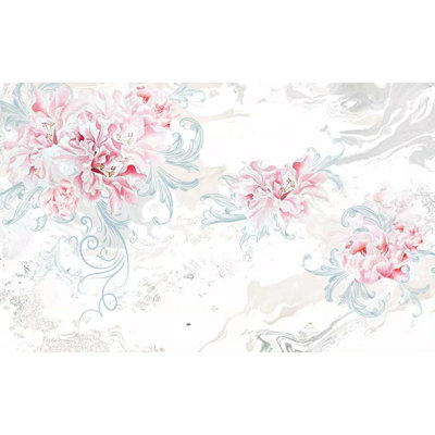 Murale fleurs aquarelle pivoine Stillwater