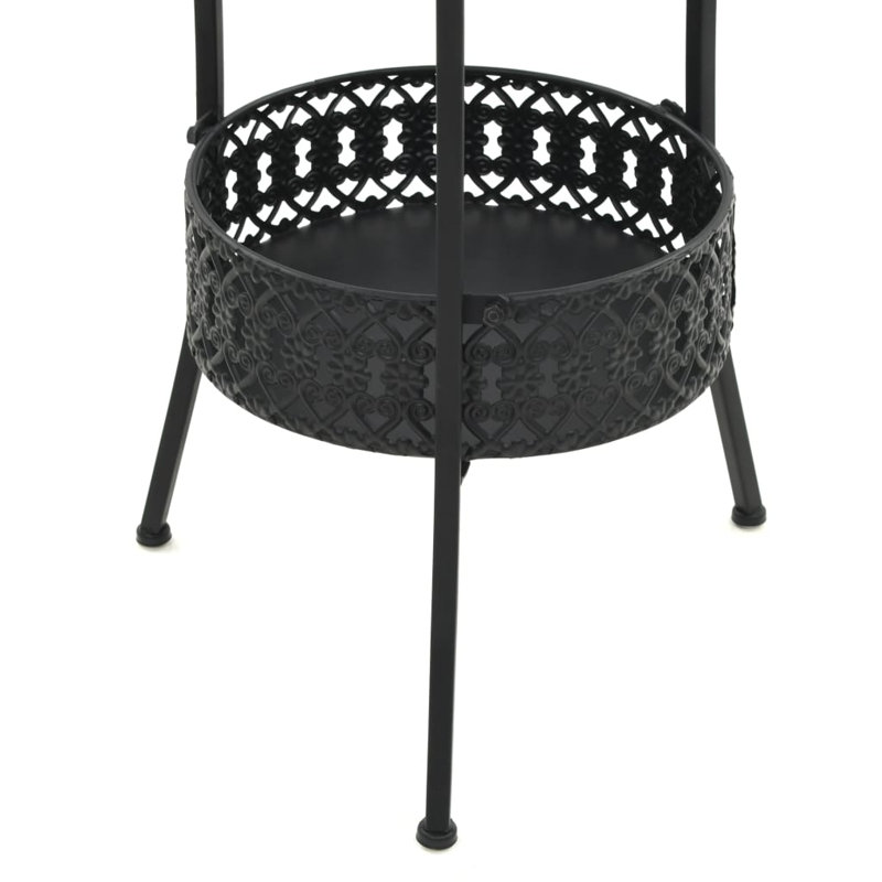 Table basse ronde en métal noir
