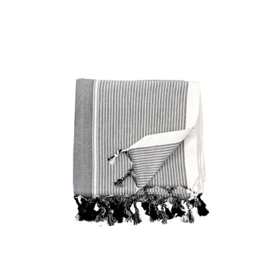 Serviette Kendal à rayures grises
