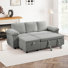 Waldorf 91.7" 3-Seat Sectional Sofa With Ottoman And Pull-Out Bed
