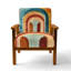 Chaise rembourrée à motif géométrique abstrait-1650917496