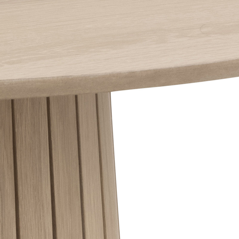 Scot Oak Round Dining Table, White Pigmented Oiled Oak