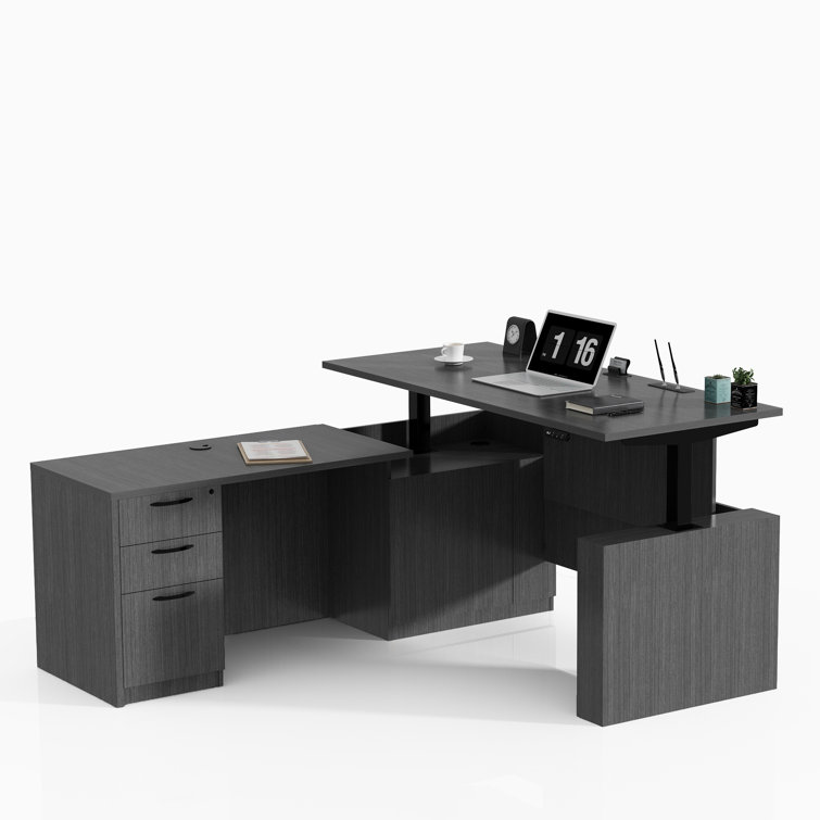 Negin 66.93'' Height Adjustable L-Shaped Executive Desk