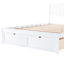 Lit plateforme blanc avec de nombreuses options de rangement sous le lit - Fabriqué en pin et pour une chambre à coucher pratique