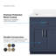 OVE Decors Bailey Meuble-lavabo double autoportant bleu nuit avec comptoir en quartz blanc, dosseret assorti et barre d'alimentation-1490491478-1490491476-1509218784