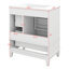 Meuble-lavabo de 30 po avec lavabo simple, armoire de salle de bain moderne avec une porte et une tablette à fermeture douce et trois tiroirs-128646960
