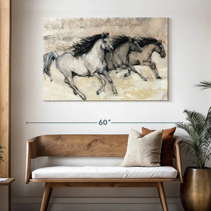 Brampt Horses In Motion II, 32" H x 48" W