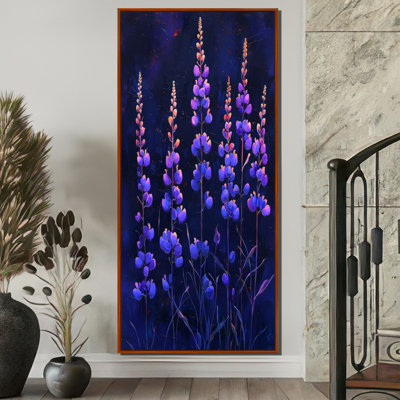Art sur toile, fleurs sauvages mauves