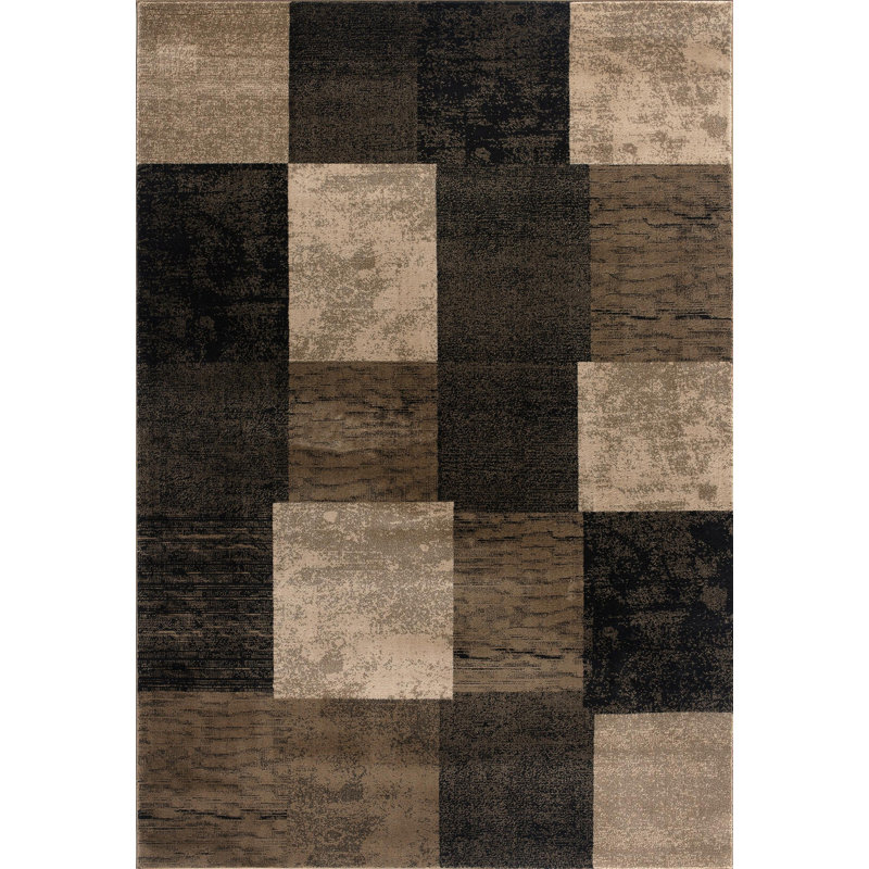 Tapis brun / beige Barrville, Rectangle de 5 pi x 8 pi
