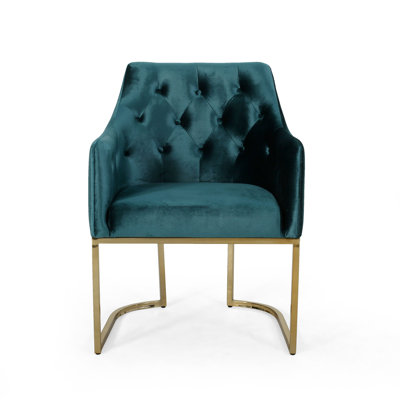 Jaicen 26.09'' Wide Tufted Velvet Club Chair -  Mercer41, 6D7D5745B68A402598533D3C17F93CC4