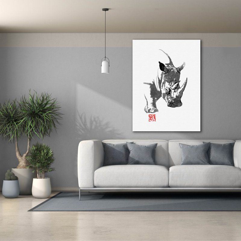 «Rhino» par Pechane, Epic Graffiti, art mural sur toile, 18 po x 26 po, H 54 po x l 40 po x P 1,5 po