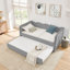 Divan-lit double convertible 3 en 1 avec couchette coulissante et poches de rangement latérales Gingham-1684332769-1684332771