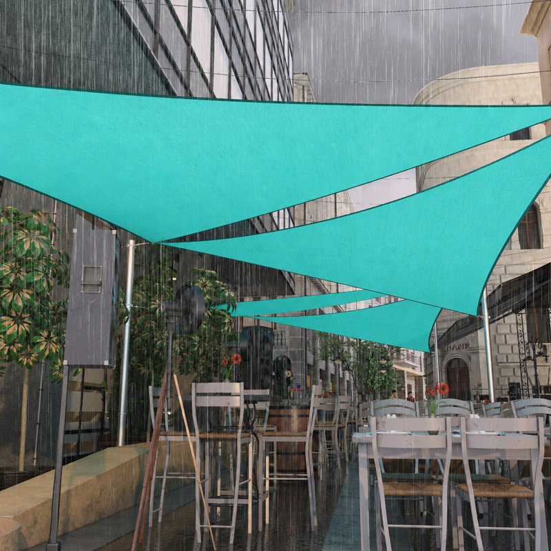 Toile d'ombrage triangulaire imperméable personnalisable ColorTree - durable et résistante aux rayons UV, Turquoise