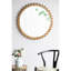 Miroir en bois 33,5 "avec cadre perlé élégant pour la décoration de salon de chambre à coucher ronde